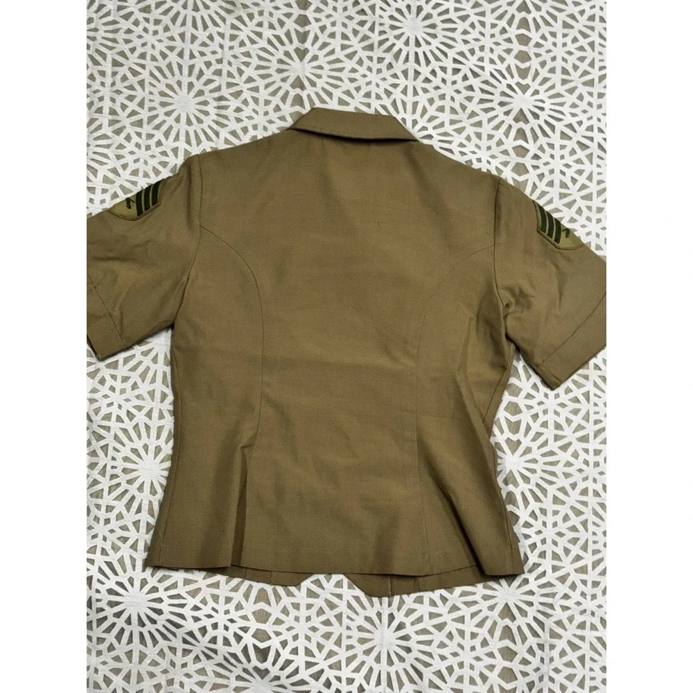 Vintage USMC Creighton Uniform Khaki Shirt Military Short Sleeve‎ Sz 12 Women's